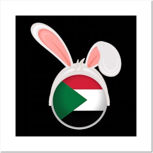 happy easter Sudan bunny ears flag cute designs Posters and Art